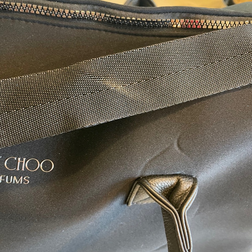 Jimmy Choo Parfums Tote Bag Black Neoprene Travel Weekend Gym Carry-On - Picture 8 of 16
